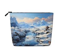 WZYCWB Borsa cosmetica con motivo paesaggio innevato, borsa cosmetica da viaggio, borsa multifunzionale per riporre oggetti di uso quotidiano