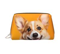 WZYCWB Borsa cosmetica da donna in pelle stampata a tinta unita con cervo - elegante e morbida, durevole, Cane Corgi sorridente, Taglia unica