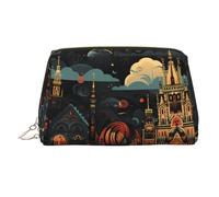 WZYCWB Borsa cosmetica da donna in pelle stampata a tinta unita con cervo - elegante e morbida, durevole, Piccole città, Taglia unica