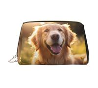 WZYCWB Borsa cosmetica da donna in pelle stampata a tinta unita con cervo - elegante e morbida, durevole, Golden Retriever sorridente, Taglia unica