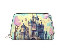 WZYCWB Borsa cosmetica da donna in pelle stampata con bandiera delle Seychelles, elegante e morbida, resistente, Castello delle Fiabe, Taglia unica
