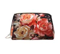 WZYCWB Borsa cosmetica da donna in pelle stampata con cane con fiori - elegante e morbida, resistente, Peonie dai colori vivaci, Taglia unica