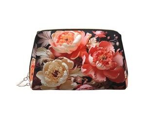 WZYCWB Borsa cosmetica da donna in pelle stampata con cane con fiori - elegante e morbida, resistente, Peonie dai colori vivaci, Taglia unica