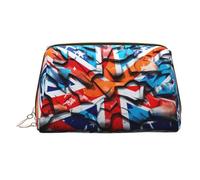 WZYCWB Borsa cosmetica da donna in pelle stampata con cane seduto - elegante e morbida, durevole, Bandiera Graffiti Shock, Taglia unica