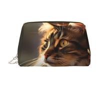 WZYCWB Borsa cosmetica da donna in pelle stampata con frutto della passione maculato, elegante e morbido, durevole, Gatto maculato, Taglia unica