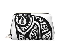 WZYCWB Borsa cosmetica da donna in pelle stampata con gatto a righe, elegante e morbida, resistente, Orso a righe, Taglia unica