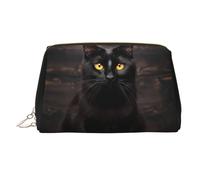 WZYCWB Borsa cosmetica da donna in pelle stampata con gatto lucido, elegante e morbido, durevole, Gatto serio, Taglia unica