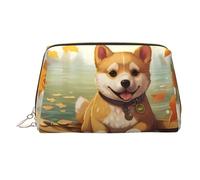 WZYCWB Borsa cosmetica da donna in pelle stampata con gatto lucido, elegante e morbido, durevole, Shiba Inu a bordo, Taglia unica