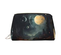 WZYCWB Borsa cosmetica da donna in pelle stampata con panda nella foresta, elegante e morbida, resistente, Stelle lunari e pianeti, Taglia unica