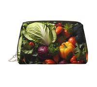 WZYCWB Borsa cosmetica da donna in pelle stampata con panda nella foresta, elegante e morbida, resistente, Molte Verdure Fresche, Taglia unica