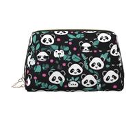 WZYCWB Borsa cosmetica da donna in pelle stampata con pesci di barriera sottomarina - elegante e morbida, resistente, Panda Cute Face, Taglia unica