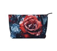 WZYCWB Borsa cosmetica da viaggio con stampa a tempo cupo, perfetta per viaggi di lavoro e vacanze., Rosa Rossa Cristallo Vetro, Taglia unica
