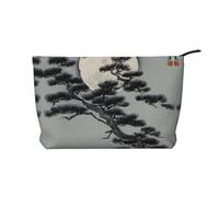 WZYCWB Borsa cosmetica da viaggio con stampa di fiori e alberi, perfetta per viaggi di lavoro e vacanze., Albero di pino sotto la luna, Taglia unica