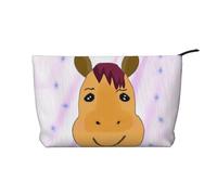 WZYCWB Borsa cosmetica da viaggio con stampa di uccellini rossi e foglie, perfetta per viaggi di lavoro e vacanze., Testa di Cavallo Cartoon, Taglia unica