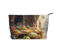 WZYCWB Borsa cosmetica da viaggio con stampa stalla di frutta, perfetta per viaggi di lavoro e vacanze., Bancarella di frutta, Taglia unica