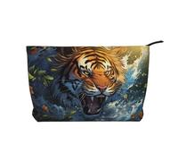 WZYCWB Borsa cosmetica da viaggio stampata a casa, perfetta per viaggi di lavoro e vacanze., Tigre sibilante, Taglia unica