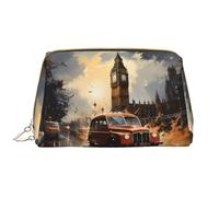 WZYCWB Borsa cosmetica di cuoio del taxi di colore di Londra con le tasche, borsa cosmetica portatile di viaggio, borsa cosmetica di grande