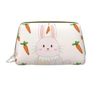 WZYCWB Borsa cosmetica di cuoio di viaggio, borsa cosmetica portatile sorridente del coniglio, borsa cosmetica di stoccaggio cosmetica di grande