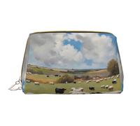 WZYCWB Borsa cosmetica di cuoio enorme dell'azienda agricola con le tasche, borsa cosmetica portatile di viaggio, borsa cosmetica di stoccaggio di