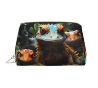 WZYCWB Borsa cosmetica di cuoio variopinta delle lucertole con le tasche, borsa cosmetica portatile di viaggio, borsa cosmetica di stoccaggio