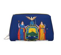 WZYCWB Borsa cosmetica di viaggio di cuoio, borsa cosmetica portatile della bandiera di New York, borsa cosmetica di stoccaggio cosmetica