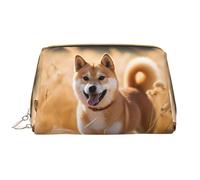 WZYCWB Borsa cosmetica di viaggio di cuoio, borsa cosmetica portatile di Shiba Inu, borsa cosmetica di stoccaggio cosmetica di grande capacità