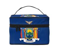 WZYCWB Borsa cosmetica grande con bandiera di New York, borsa cosmetica portatile di grande capacità, borsa cosmetica da viaggio per ragazze, nera, taglia unica, nera, taglia unica, Nero , Taglia