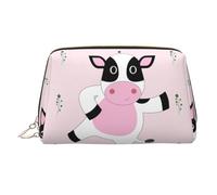 WZYCWB Borsa cosmetica in pelle con motivo a foglie rosse, perfetta per il trasporto o l'organizzazione della casa, Vitello Cartoon, Taglia unica