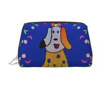 WZYCWB Borsa cosmetica in pelle con motivo a foglie rosse, perfetta per il trasporto o l'organizzazione della casa, Fantasy Cartoon Cane, Taglia unica