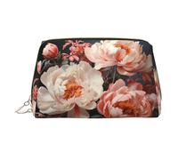 WZYCWB Borsa cosmetica in pelle con motivo balene assassine, perfetta per il trasporto o l'organizzazione della casa, Peonie bianche luminose, Taglia unica