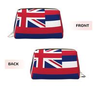 WZYCWB Borsa cosmetica in pelle con motivo bandiera delle Filippine, perfetta per portare a mano o organizzare la casa, Bandiera Hawaii, Taglia unica