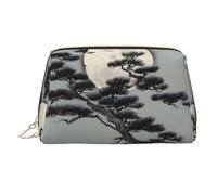 WZYCWB Borsa cosmetica in pelle con motivo floreale, perfetta per il trasporto o l'organizzazione della casa, Albero di pino sotto la luna, Taglia unica
