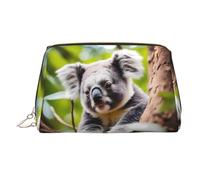 WZYCWB Borsa cosmetica in pelle stampata con molti gustosi alimenti, elegante e portatile, Koala carino felice, Taglia unica