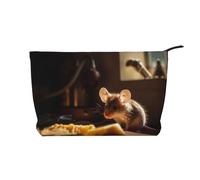 WZYCWB Borsa cosmetica in velluto a coste a forma di ratto, borsa da donna portatile con cerniera, adatta per viaggi e conservazione quotidiana, cosmetici