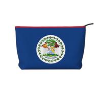 WZYCWB Borsa cosmetica in velluto a coste con bandiera del Belize, borsa da donna portatile con cerniera, adatta per viaggi e conservazione quotidiana, cosmetici