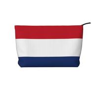 WZYCWB Borsa cosmetica in velluto a coste con bandiera olandese, borsa da donna portatile con cerniera, adatta per viaggi e conservazione quotidiana, cosmetici