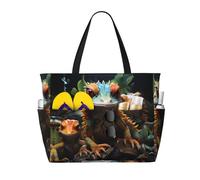 WZYCWB Borsa da spiaggia colorata con lucertole grande borsa da viaggio borsa da palestra piscina con cerniera