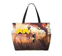 WZYCWB Borsa da spiaggia con giraffa africana savana, grande borsa da viaggio, per palestra, piscina, con cerniera