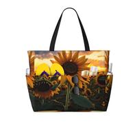 WZYCWB Borsa da spiaggia con girasole da fattoria grande borsa da viaggio borsa da palestra piscina con cerniera