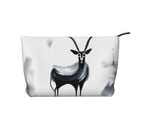 WZYCWB Borsa da toilette a righe con motivo gatto, essenziale per organizzare cosmetici e prodotti per la cura della pelle., Strana antilope, Taglia unica