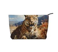 WZYCWB Borsa da toilette con motivo Panda Cubs in The Forest, essenziale per organizzare cosmetici e prodotti per la cura della pelle., Leopardo in cerca di preda, Taglia unica