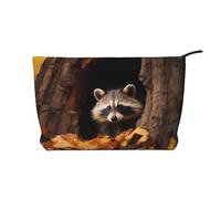 WZYCWB Borsa da toilette con motivo procione tra i frutti, essenziale per organizzare cosmetici e prodotti per la cura della pelle., Procione in un buco dell'albero, Taglia unica