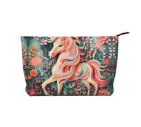 WZYCWB Borsa da toilette invernale con motivo Babbo Natale, essenziale per organizzare cosmetici e prodotti per la cura della pelle., Unicorno rosa tagliato in carta, Taglia unica