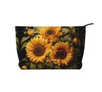 WZYCWB Borsa da toilette invernale con motivo Babbo Natale, essenziale per organizzare cosmetici e prodotti per la cura della pelle., Con il Girasole Giallo, Taglia unica