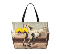 WZYCWB Borsa da viaggio con stampa cavallo bianco rampante per nuoto e fitness/shopping al supermercato/vacanza al mare