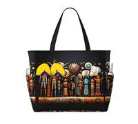 WZYCWB Borsa da viaggio da spiaggia stampata totem primitiva per nuoto e fitness/shopping al supermercato/vacanza al mare
