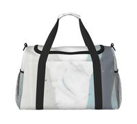 WZYCWB Borsa da viaggio fitness con stampa floreale e albero, perfetta per allenamento yoga, brevi viaggi e attrezzatura da nuoto., Arte Blu e Bianca, Taglia unica