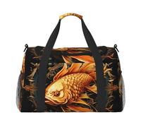 WZYCWB Borsa da viaggio per fitness con stampa gotica, perfetta per allenamento yoga, brevi viaggi e attrezzatura da nuoto., Walleye d'oro, One Size