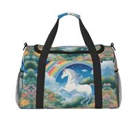 WZYCWB Borsa da viaggio portatile a forma di gatto rosa con cartoni animati, borsa per il fine settimana, adatta per fitness e altri scenari, Un bellissimo unicorno, Taglia unica