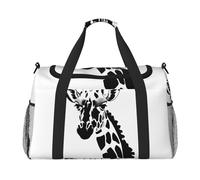 WZYCWB Borsa da viaggio portatile con gatto e farfalla, borsa da fitness adatta per fitness e altri scenari, Giraffa bianca e nera, Taglia unica